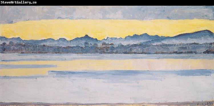 Ferdinand Hodler Genfersee mit Mont-Blanc in der Morgendammerung